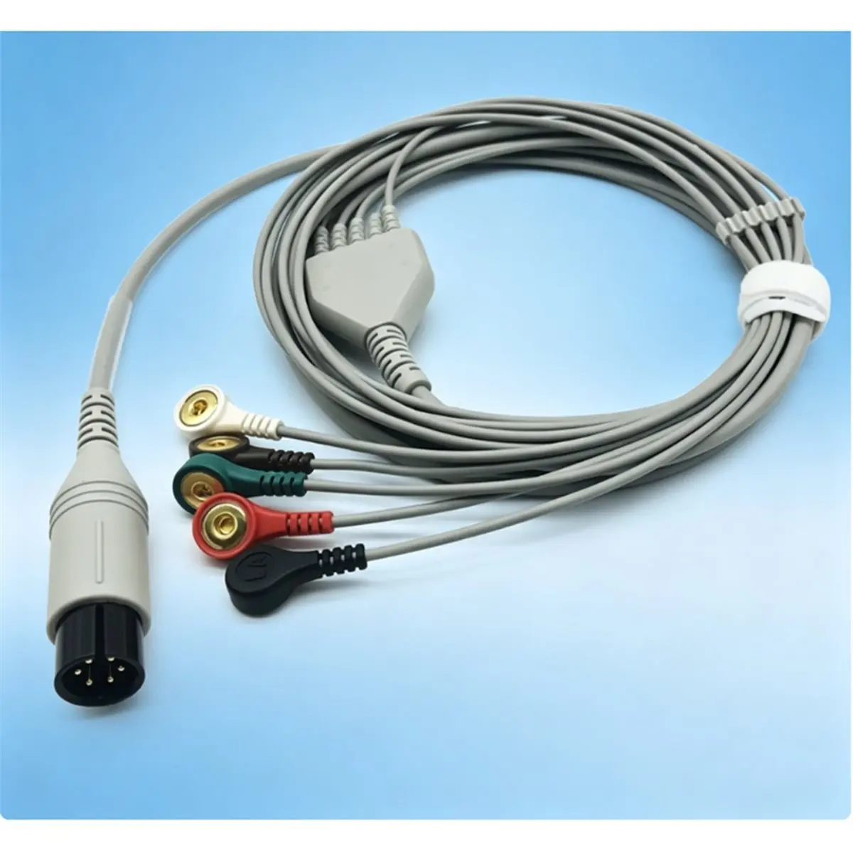 Compatible ECG Lead Cable with Leadwires 5lead for Edan & PM7000/8000/9000/ Series Veterinary ECG 6-Pin