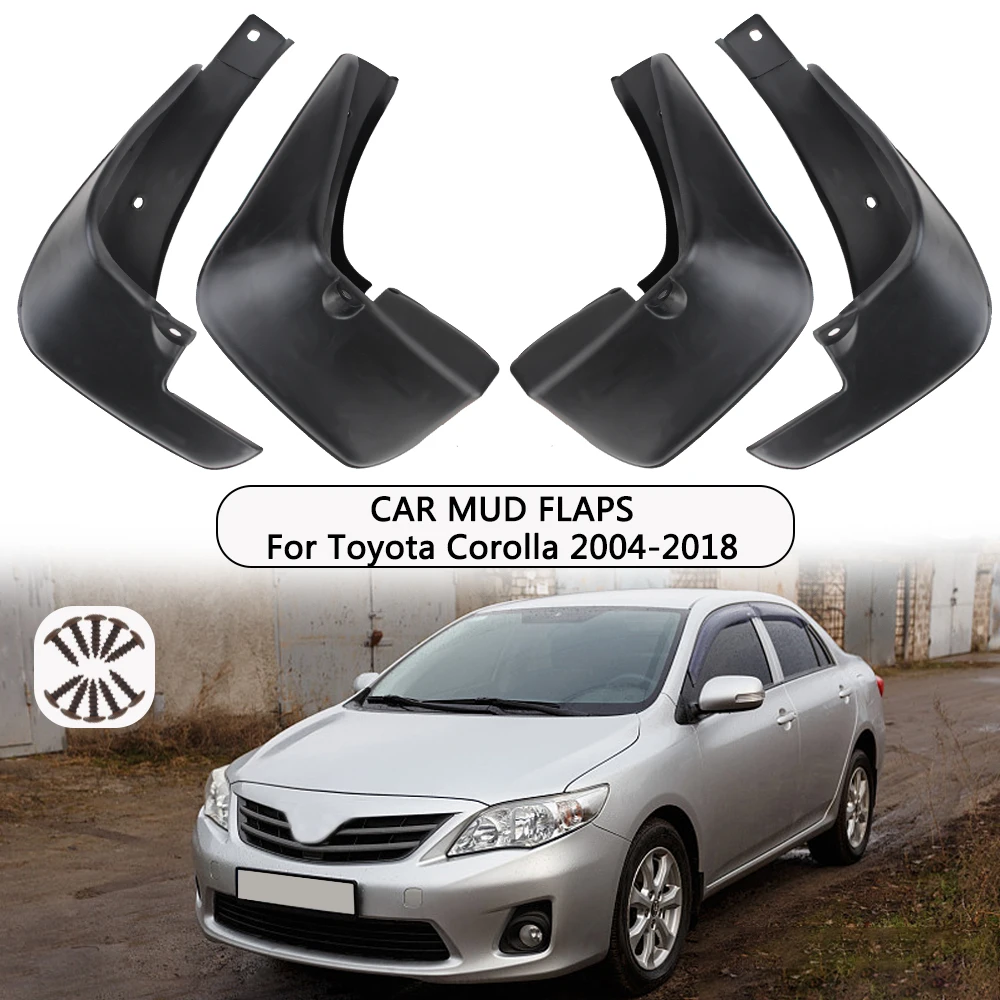 Splash Guards PVC Scratch Resistant Front Rear Mudguards Fender Mud Flaps 4Pcs/set Mudflaps For Toyota Corolla 2004-2018