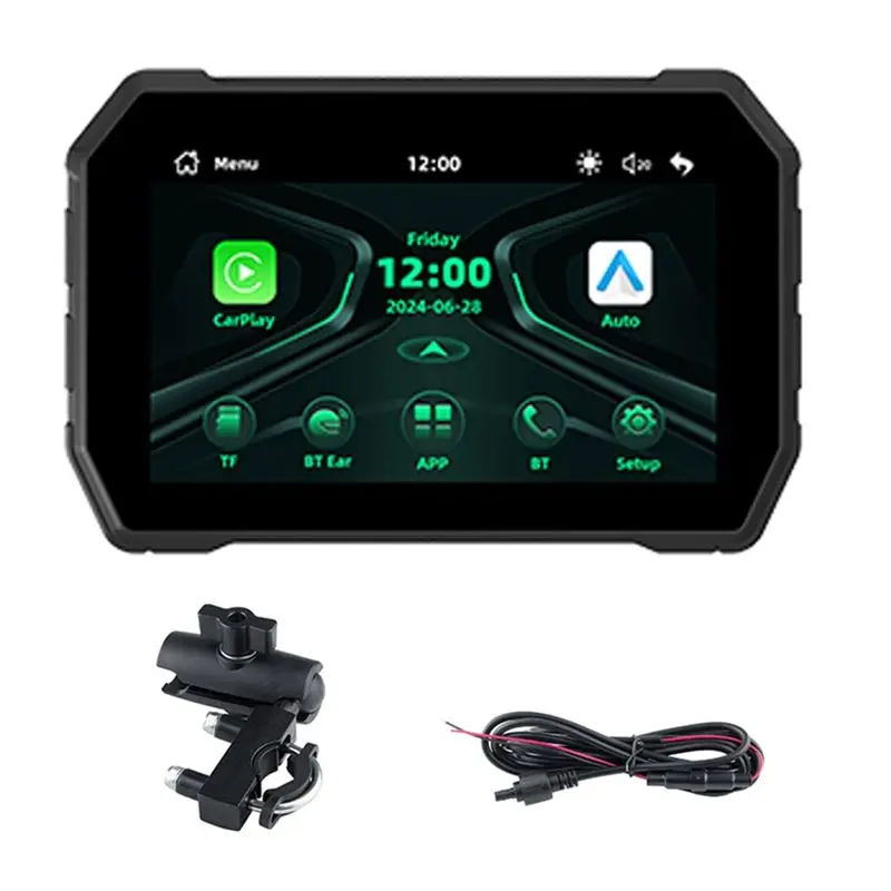 

Простой мотоциклетный экран 5.0 дюймов с беспроводным CarPlay и Android Auto, цифровая приборная панель, портативный дисплей