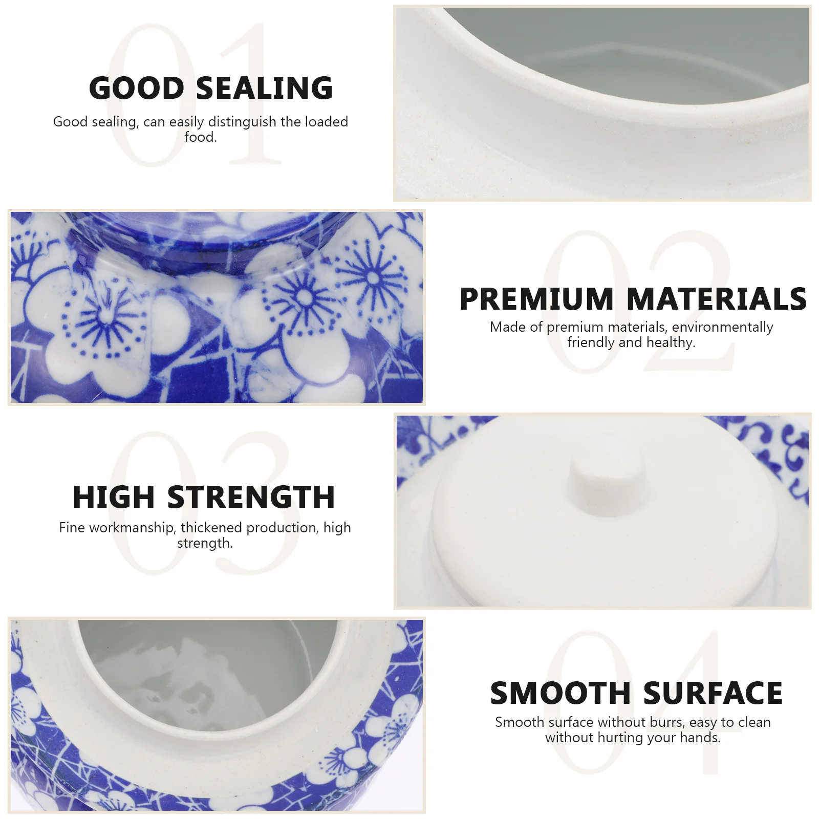 

Pickles Storage Airtight Food Kimchi Pot Preservation Container Ceramic Jars Fermenting Chinese Versatile