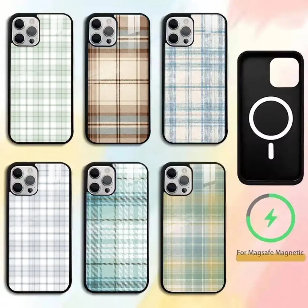 

Forest grid style Phone Case For iPhone17,16,15,14,13,12,11 Plus,Pro Magnetic with Magsafe Wireless Charging