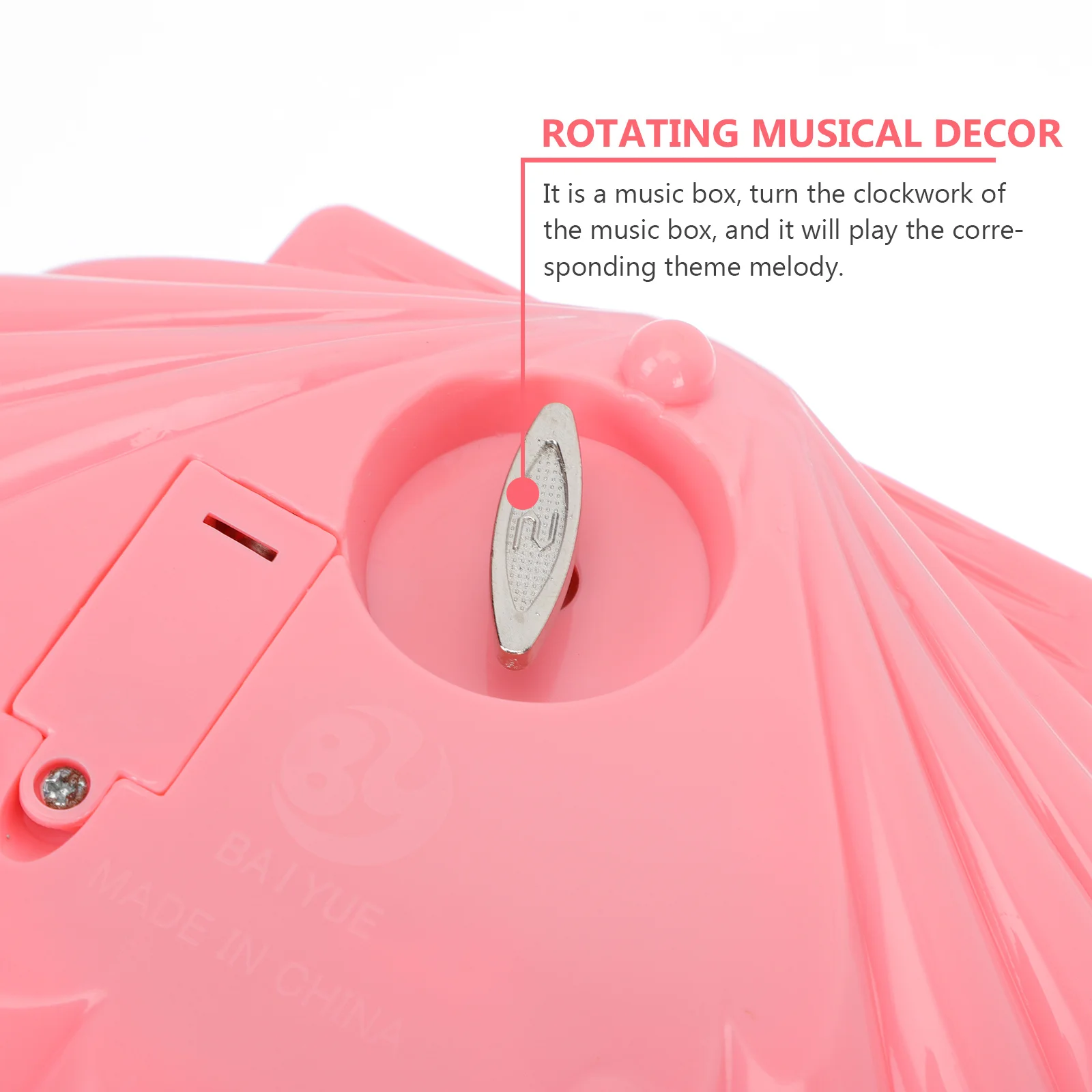 

1Pcs Shell Design Rotating Musical Box Jewelry Storage Organizer Clear Melody Home Decoration Gift Earrings Organizing Cases