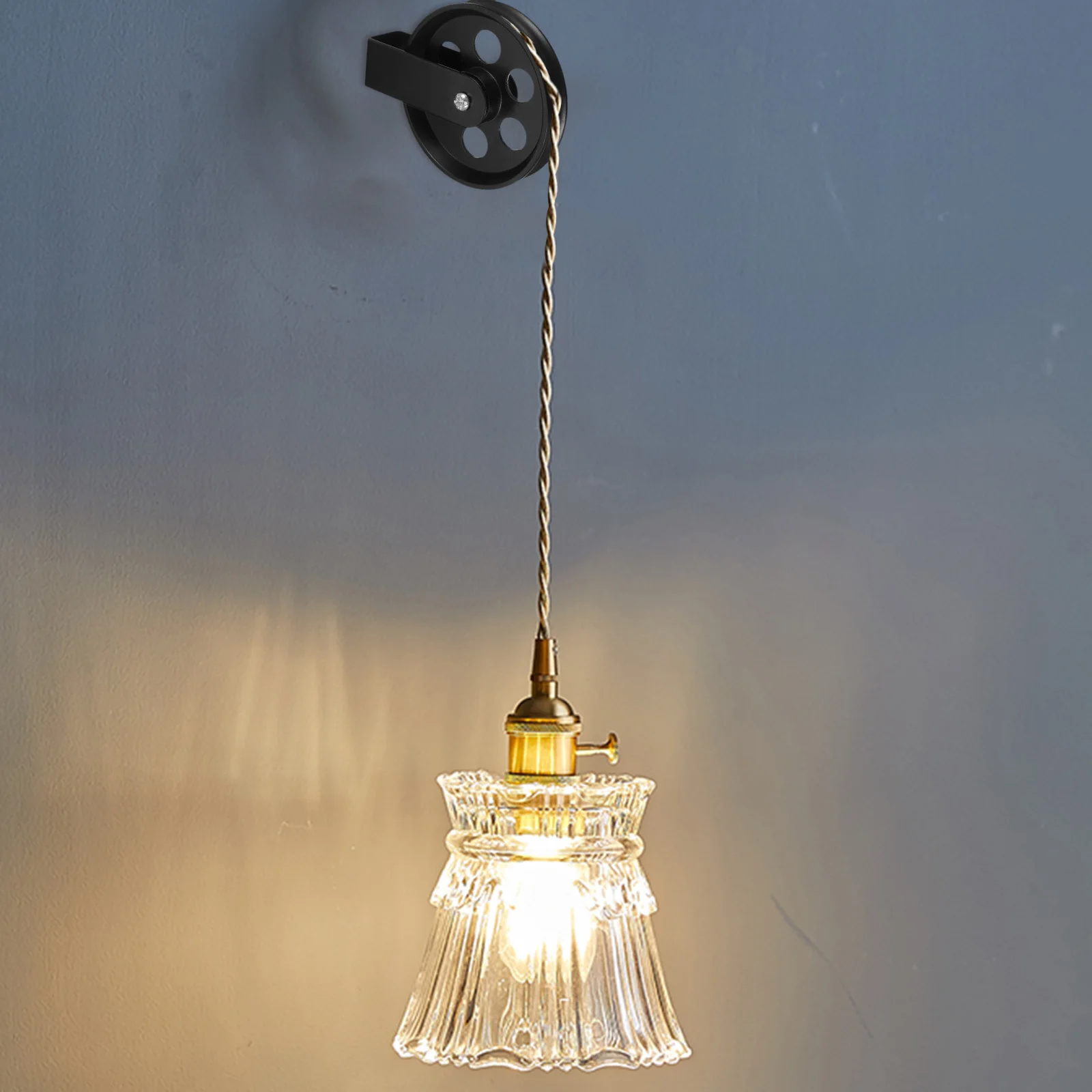 

Pulley Wheel Lighting Accessories 50mm Metal Chandelier Pulley System Pendant Fixture Wall Mount Lamp Wire Adjuster Retro Iron