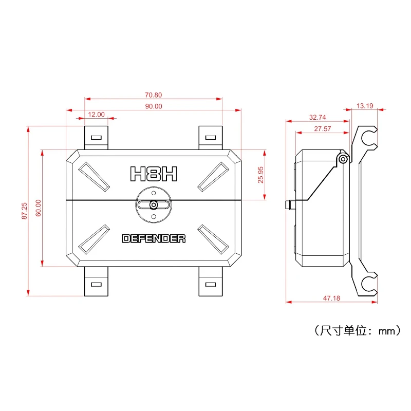 ชุดกล่องเครื่องมือจำลองติดกระจกข้าง สำหรับรถบังคับวิทยุขนาด 1/8 รุ่น H8H Defender