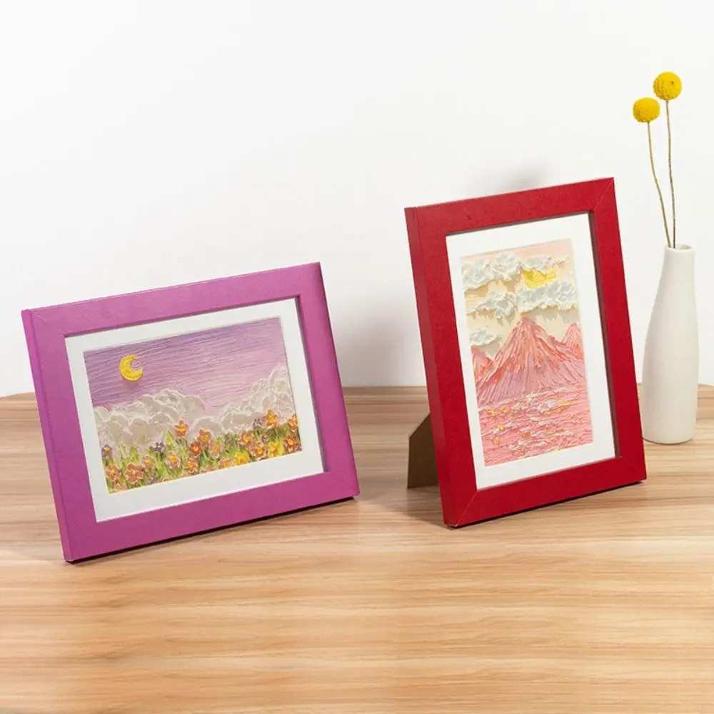 INS Colorful Photo Frame Drawings Handcraft Picture Frame DIY Multi Size Display Holders Home