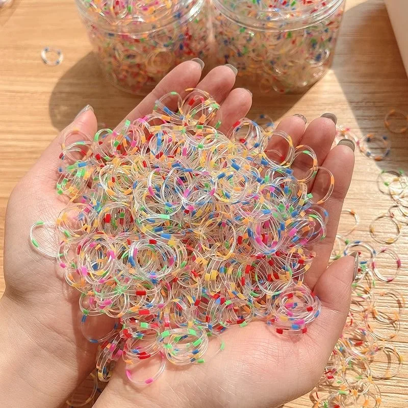 800 Pcs Girls Disposable Rubber Band Does Not Hurt Hair Small Childrens Scrunchies Head Rope Cute Baby Color Headdress