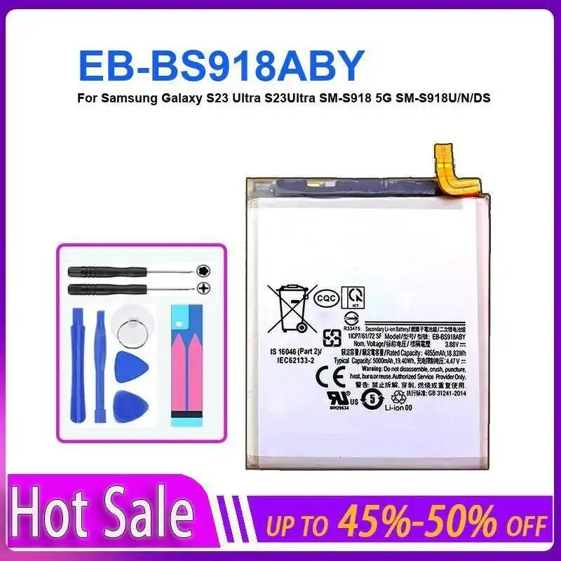 Mobile Phone Battery For Samsung Galaxy S23 S24 S25 Plus Ultra FE 5G S926 S928 S9310 SM-S916B/DS S25+ S24+ S23+ Bateria + NO