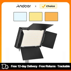 Andoer LED-600 LED Video Light Professional Photography Light Panel 600PCS Light Beads 3200-5600K Dimmable with Barndoor