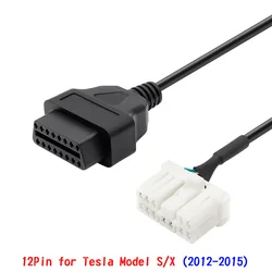 12 Pin/Way male female connector 2012-2015 Old Tesla model S OBD II diagnostic harness electronic cable of new energy vehicle