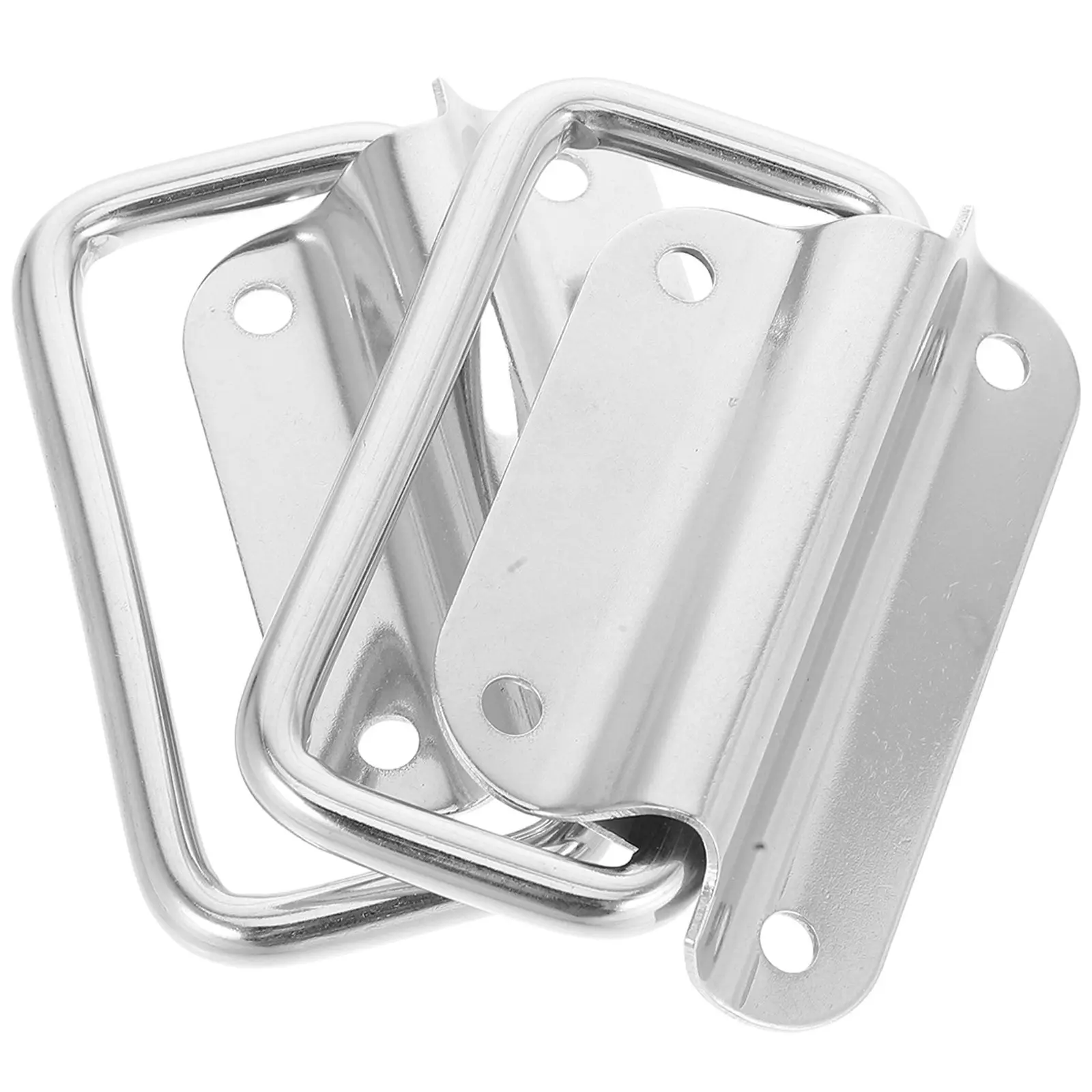 2pcs Stainless Steel Foldable Handle For Industrial Metal Box Cabinet Chest Hardware Storage Tool Case Replacement Pull Handle view 3