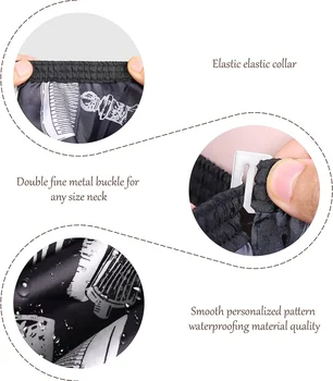 11ks/15ks Sada holičských plášťů Holičský plášť s nastavitelnou sponou na krku, kartáč na odstraňování prachu a hřeben Holičský nástroj 10 nejlepší prodej holičský plášť - №6