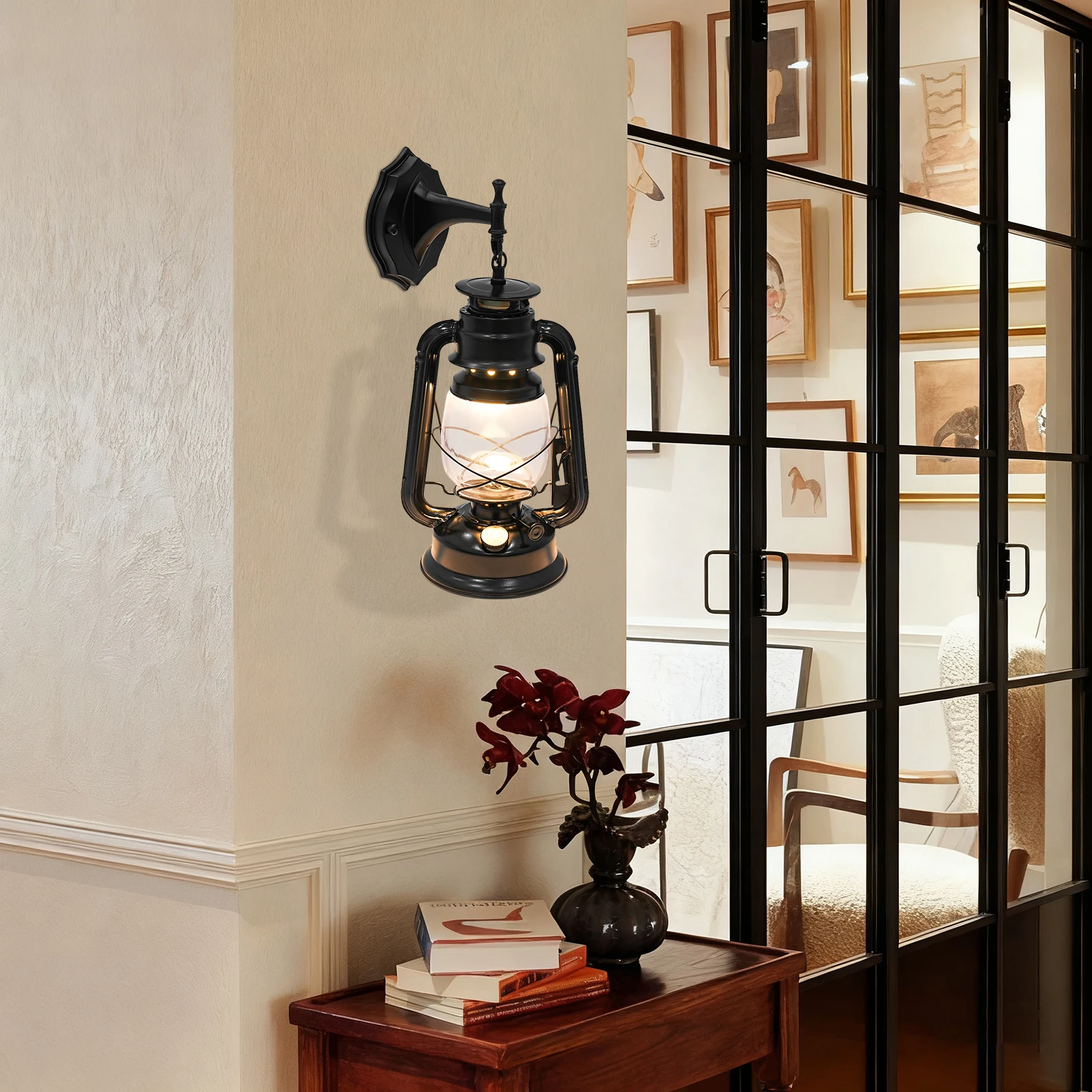 

Настенный светильник с деревенским освещением 220 В, настенный светильник для патио, стандартный держатель лампы E27 3000K для внутреннего и наружного использования