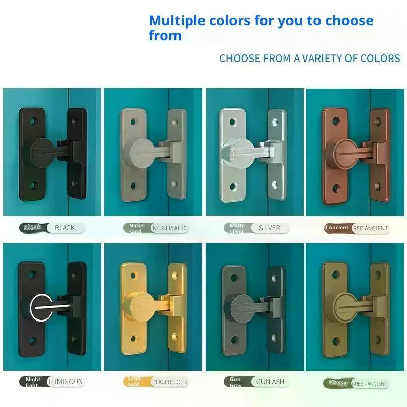 Door Lock Zinc Alloy 90 Degree Sliding Door Latch Heavy Duty Barn Gate Bolt Protect Privacy Cabinet Closet