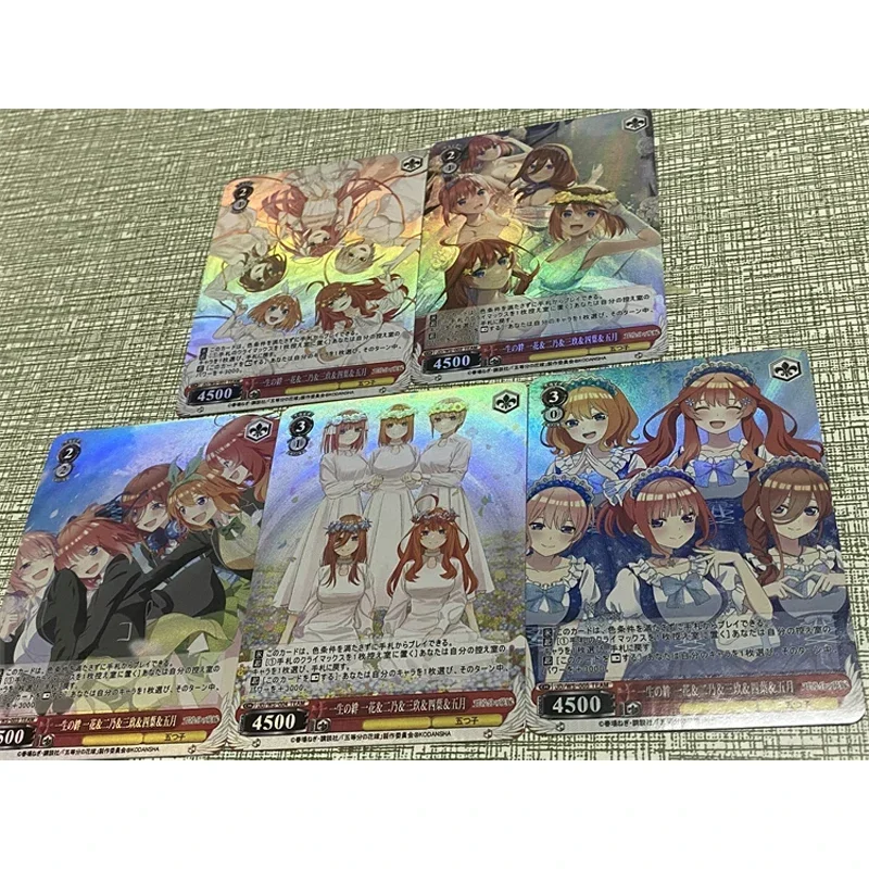 5Pcs/set The Quintessential Quintuplets Flash Cards Nakano Ichika Nino Miku ACG Kawaii Game Anime Collection Card Gift Toys