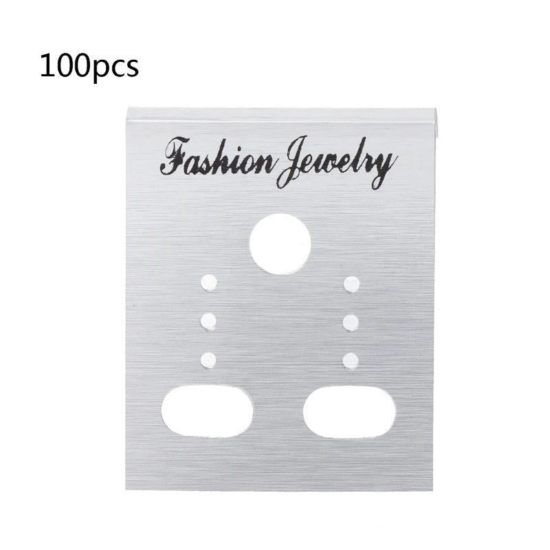 ZB 100x Earring Card Holder Display Cards Necklace Display Cards  Earring Card Holder Blank Kraft Paper Tags for Ear Stud