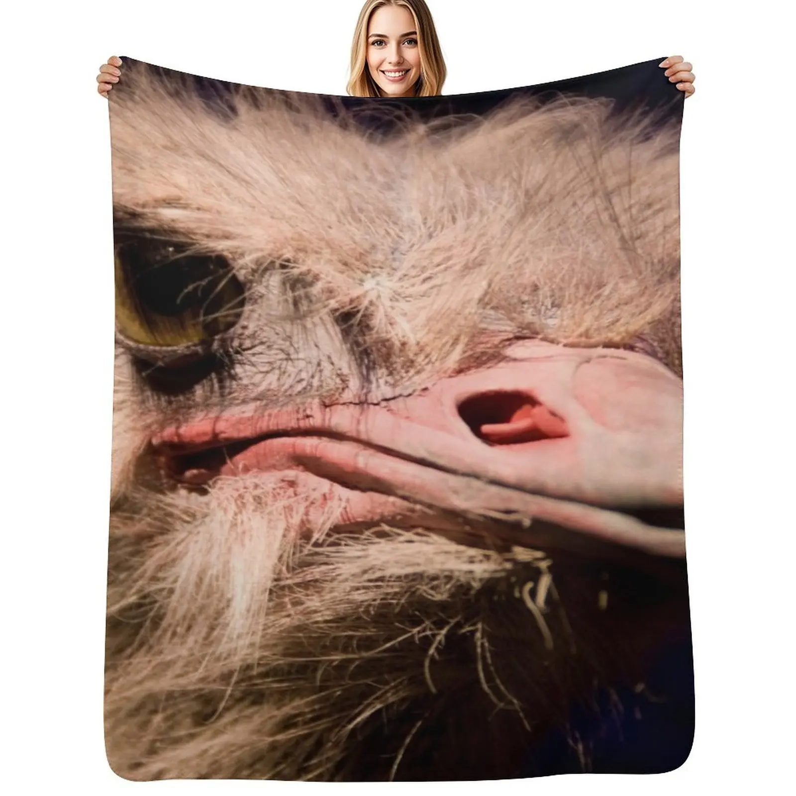 

Ostrich Throw Blanket Flannel Beautifuls Sofa Quilt anime Blankets