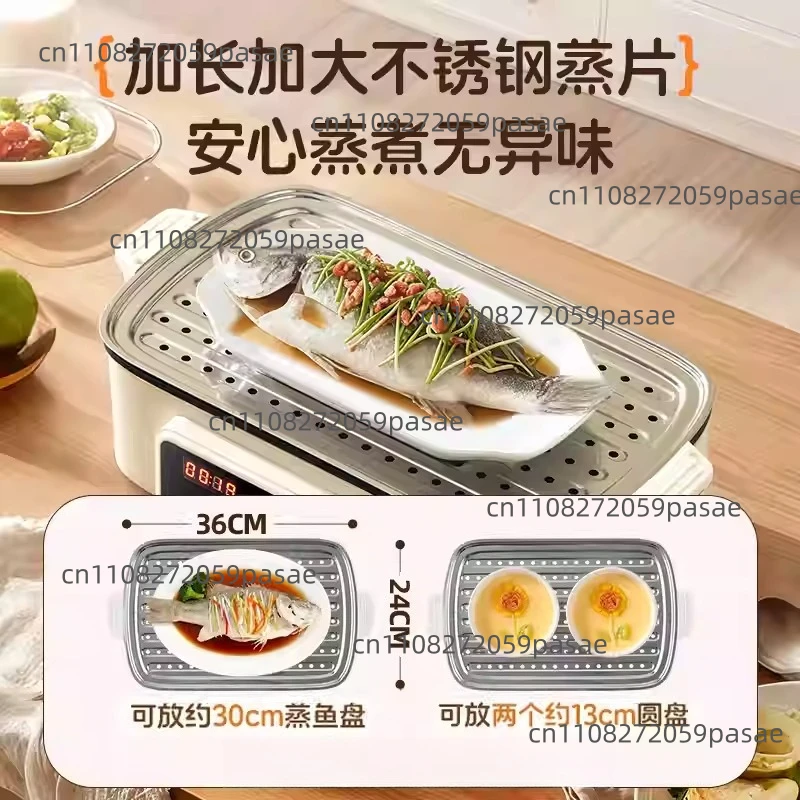 Multifunctional Electric Steamer, Home-Use Electric Steamer and Hot Pot, Multi-Tier, Large Capacity, Smart Timer, Breakfast
