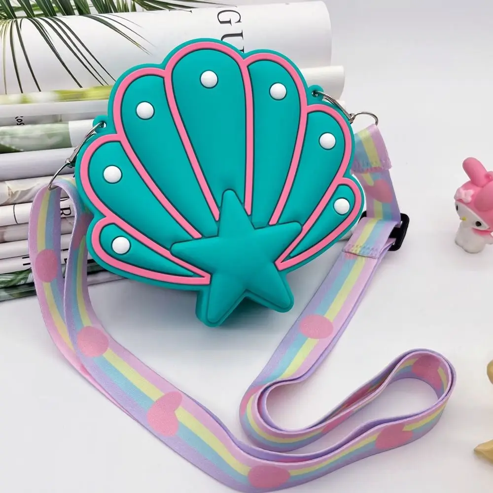

Water-proof Silicone Shell Bags Adjustable Strap Lightweight Seashell Crossbody Pouch Soft Adequate Capacity Zipper Shoulder Bag