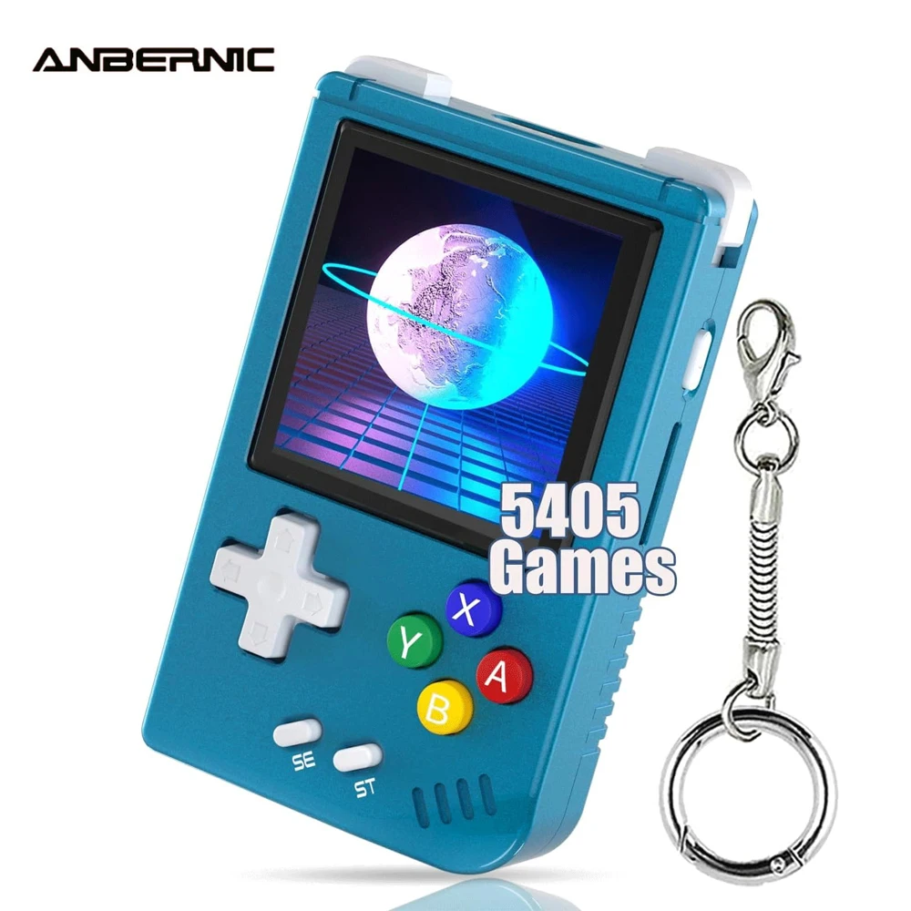 ANBERNIC RG Nano Retro Handheld-Spielekonsole, tragbare Spielekonsole, Mini-Aluminiumlegierung mit 1,54 Zoll IPS-Bildschirm, 64G TF