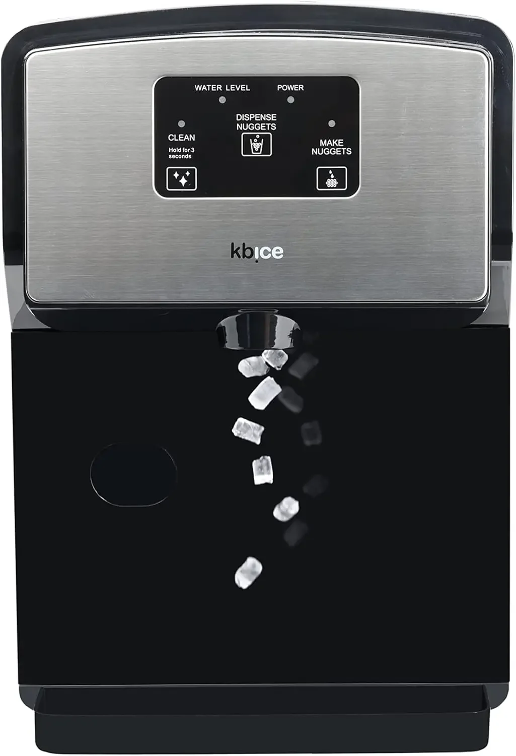 Self Dispensing Countertop Nugget Ice Maker, Crunchy Pebble Sonic Ice Maker's Produces Max 30 lbs of Nugget Ice per Day, Stainle