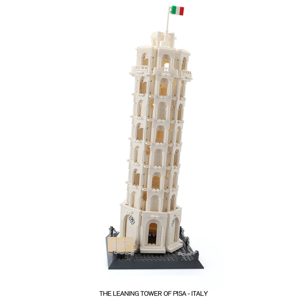 

Wang5214 World Great Famous Architecture Leaning Tower Of Pisa Italy Building Toy Brick Blocks DIY Mini Diamond Bricks Toys