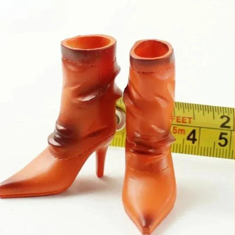 1/6 Scale High Heel Boots Stilettos Solid Pointed Shoes Model for 12