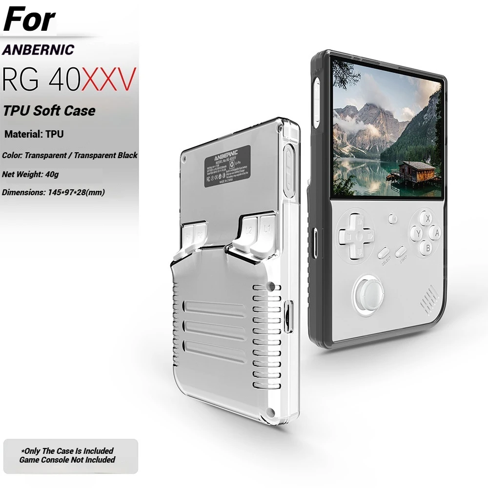 For ANBERNIC RG40XXV Game Console Transparent TPU Protective Case