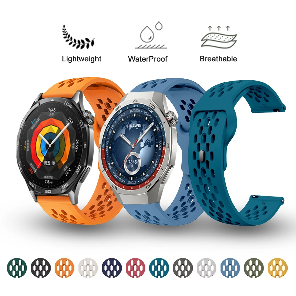 Strap for Huawei Watch GT 5 4 3 2 2E 46mm Band Women Outdoor Soft Straps Silicone Strap For Huawei Watch GT5 Pro 46mm/GT5 46mm