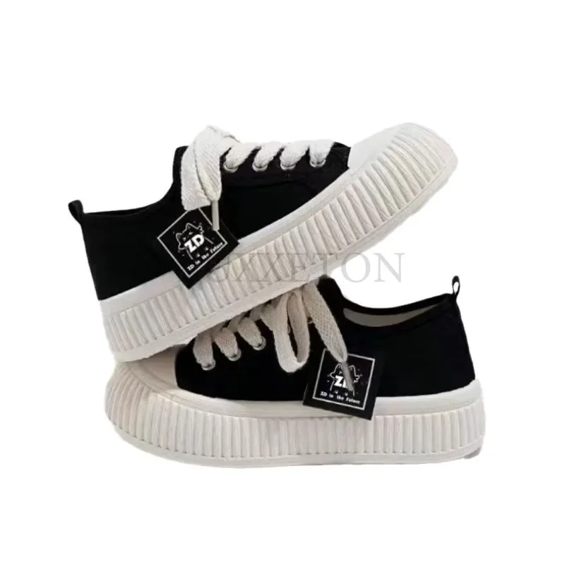 Thick Soled Canvas Shoes with Soft and Breathable Inner Lining Comfortable and Non Slip Fashionable Versatile Casual Board Shoes