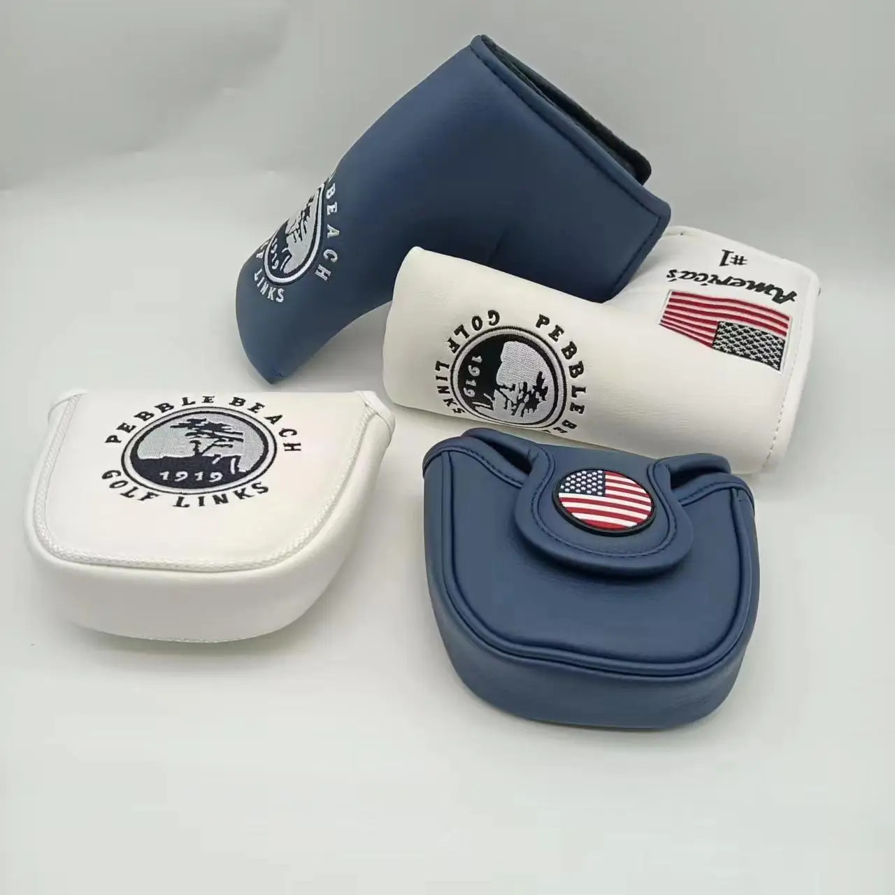 USA Pebble Beach Golf Club Mallet Putter Head Cover US Flag Golf Links Tree Golf Blade Putter Head Cover for Scotty Cameron