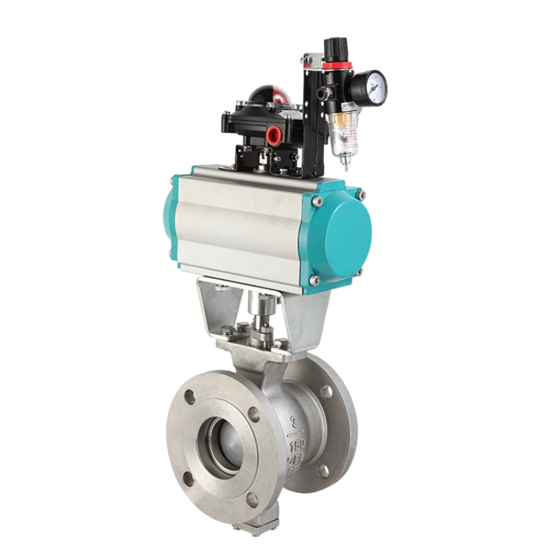 Customized Design Right Price WCB Cast Steel 150LB 3 Inch Pneumatic API V Type Ball Valve