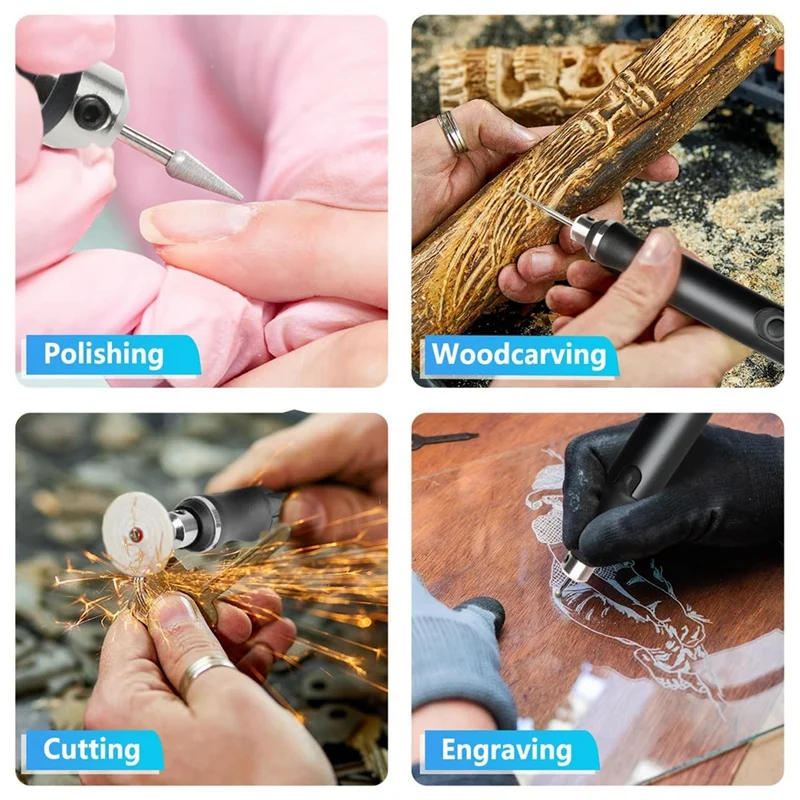 Перезаряжаемая USB-ручка для гравировки с 36 битами, мини-электрический гравер, машины для травления, беспроводные вращающиеся инструменты, темно-серый, прочный