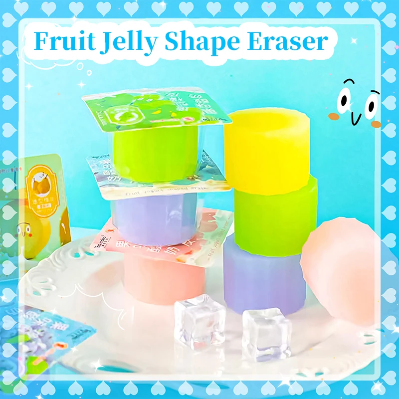 cute fruit jelly shape eraser papelaria kawaii para a escola de volta as aulas artigos de borracha papelaria estetica 01