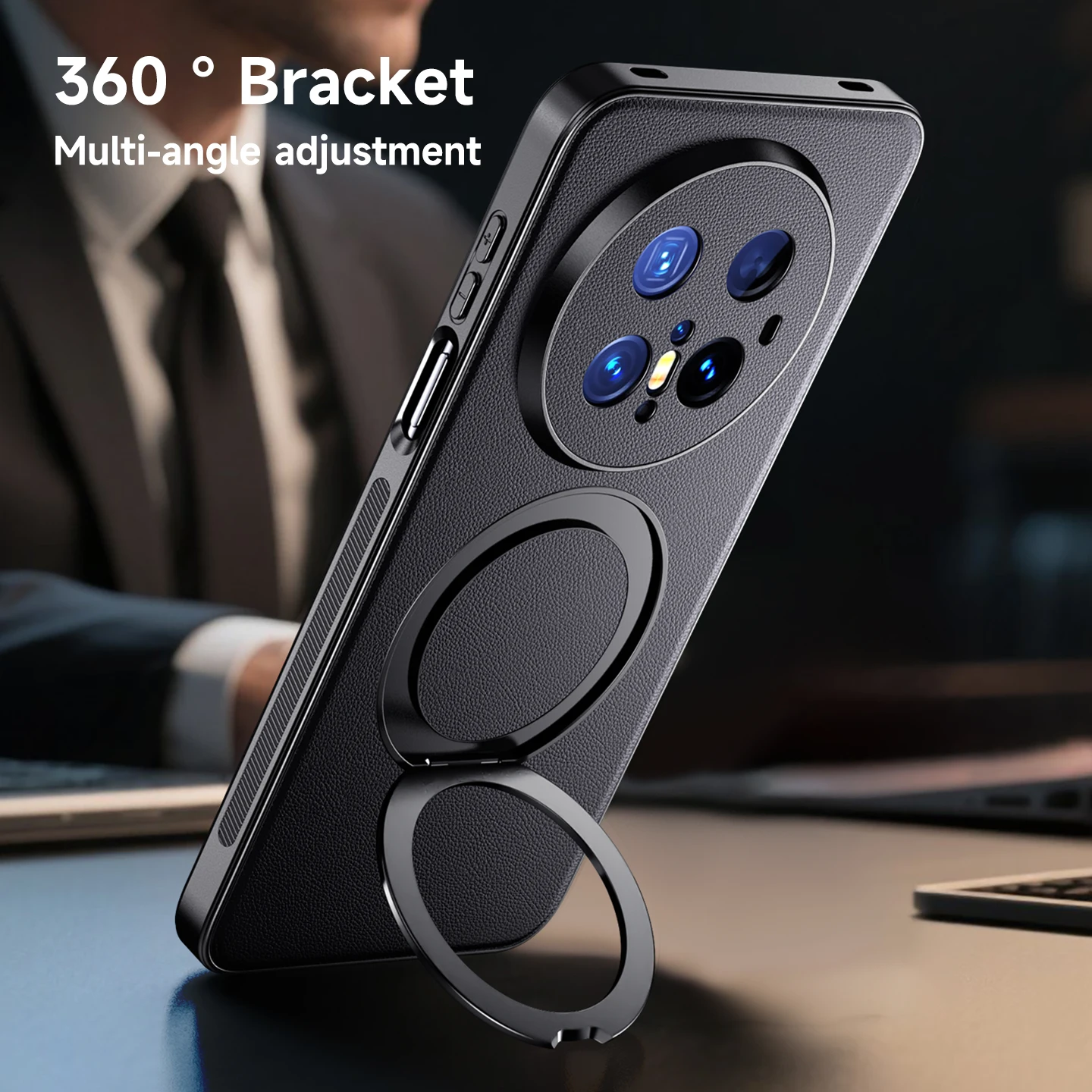

Magnetic Leather Phone Case for Honor Magic 7 Pro 7 Lite 5G X9C Luxury 360° Rotating Ring Holder Kickstand Back Cover
