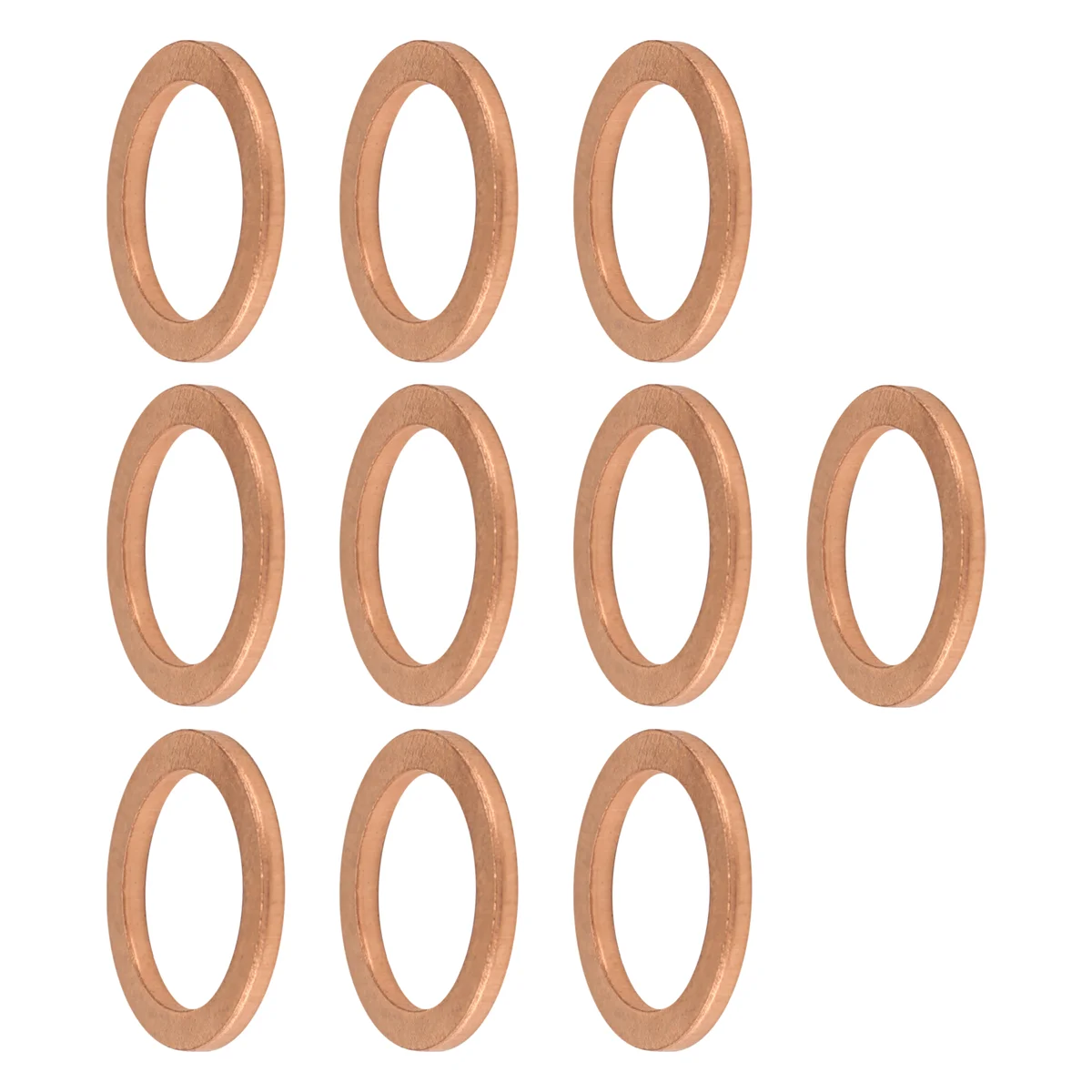 BISM1 10Pcs 12mm x 17mm x 1.5mm Copper Crush Washer Flat Ring Gasket Fitting