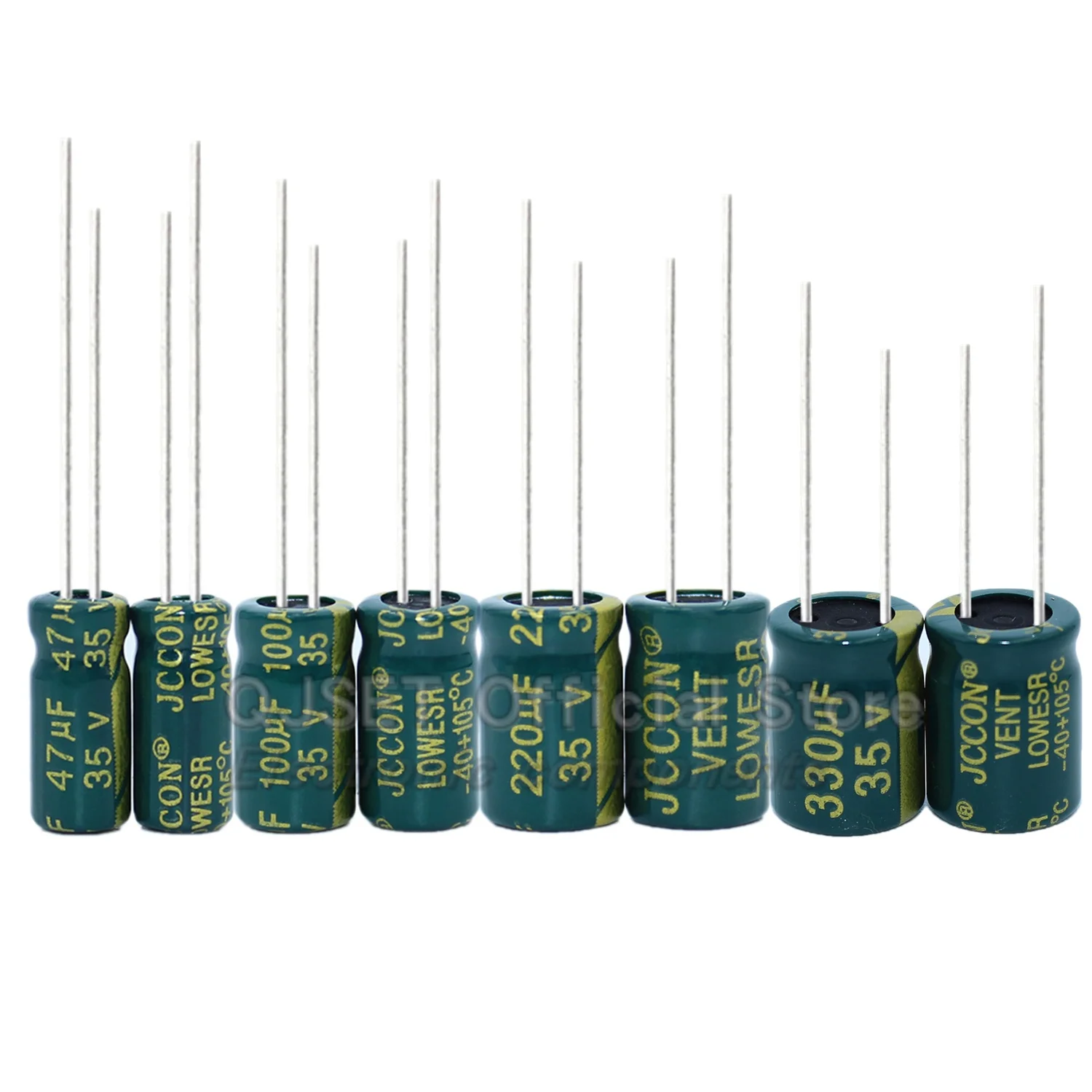 2-50pcs JCCON 커패시터 35V 47/100/220/330/470/680/1500/2200/3300/4700/10000 미크로포맷 35v 1000uf 인버터 전원 공급 장치 오디오 커패시터