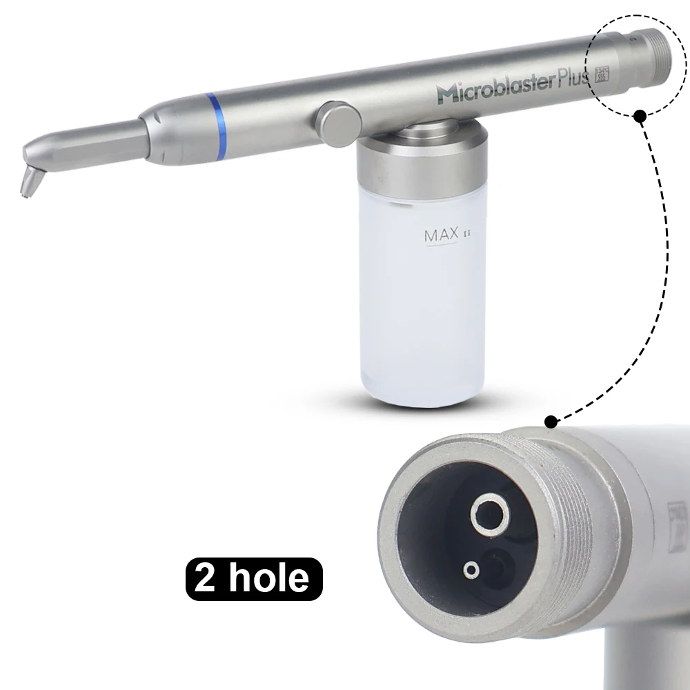 Dental Aluminum Oxide Sandblaster with Built-in Water Spray Function Dual-Nozzle Air Grinder Polisher  Sandblasting Handle