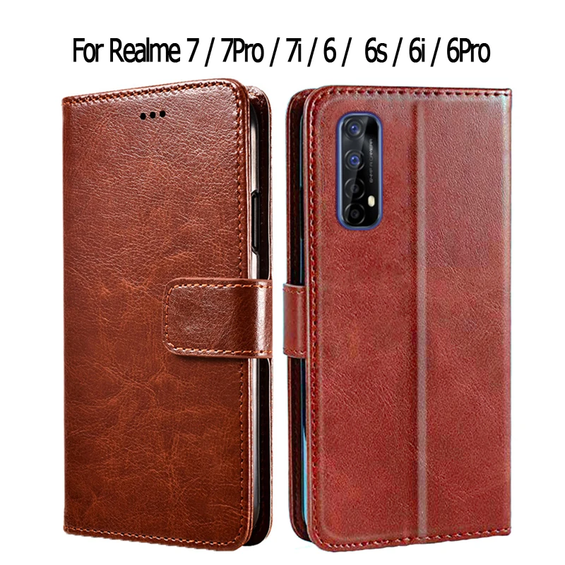 Etui na Realme 7 5G 7i 6i 6s 6 7 Pro pokrowiec ochrona klapki etui Realme 7 6 i 5G 7Pro 6Pro Funda skóra, na telefon torba na książki