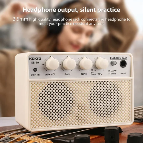 KOKKO-altavoz de bajo eléctrico portátil, amplificador pequeño de 10W, para práctica diaria, actuaciones callejeras, recargable