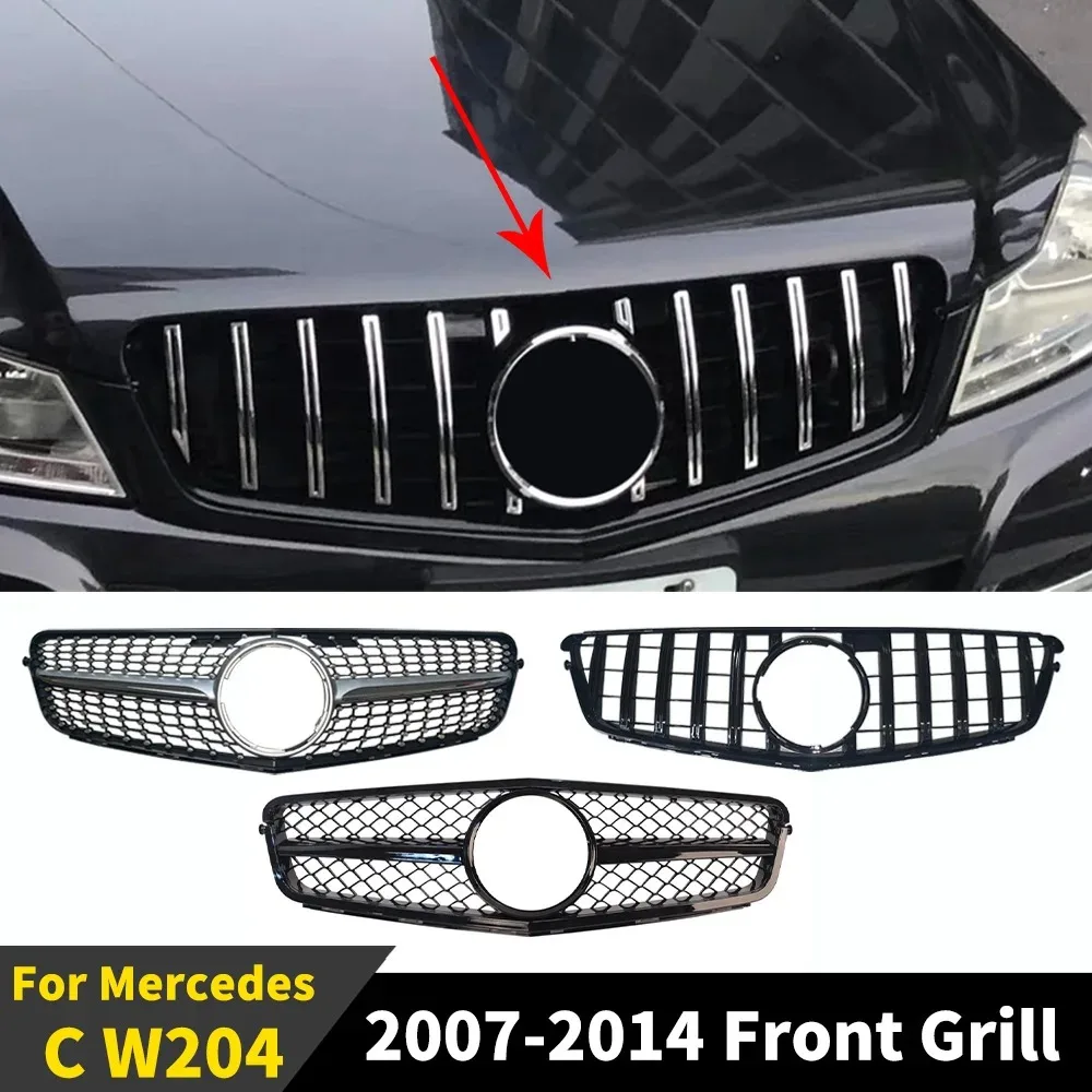 

Front Bumper Grille Racing Hood Grill Body Kit For Mercedes Benz C W204 C204 S204 Coupe C43 2007-2014 C200 C250 C180 C43 C300