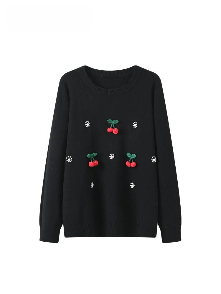 

CaraCLUB plus Size round Ne Long Sve Sweater Women's Early Spring New Sle Loose Faion Age-Defng Top for Plump Sister