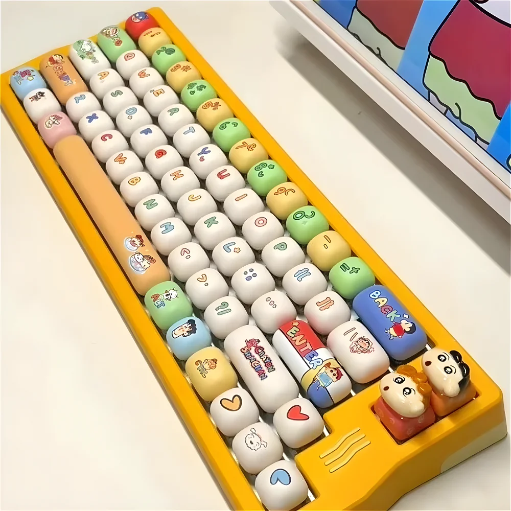 

Cartoon Cute MOG Keycap Set PBT 140 Keys Crayon Color for 60/64/84/98/108 Gaming Mechanical Keyboard MX Switch