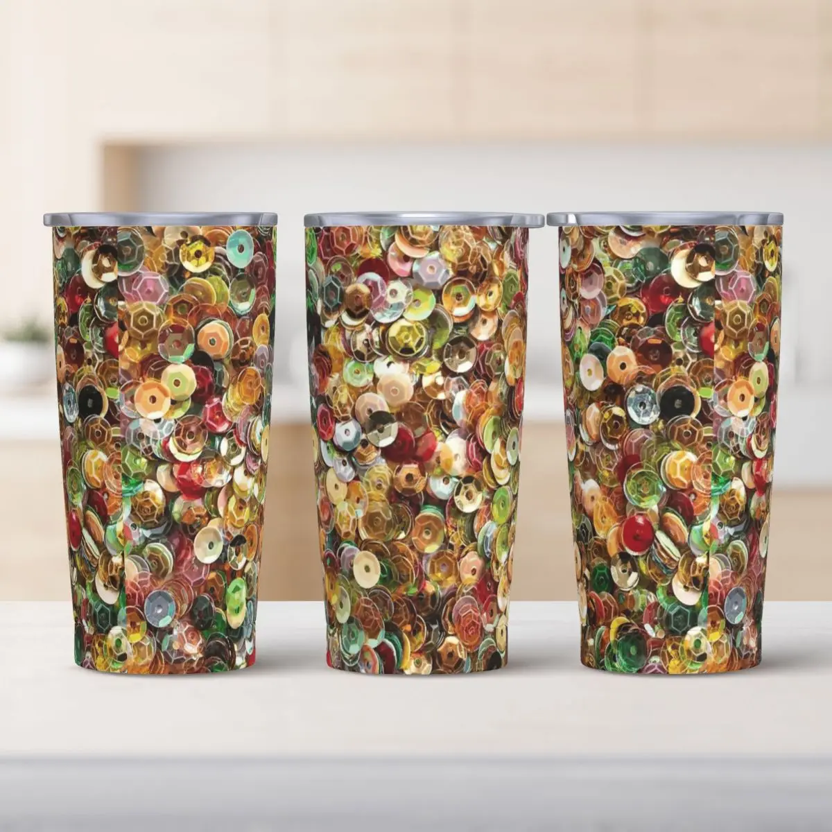 

Стакан из нержавеющей стали с радужным принтом и блестками, автомобильные кружки для кемпинга, термокружка на 20 унций, портативная бутылка для воды для холодного и горячего чая с молоком