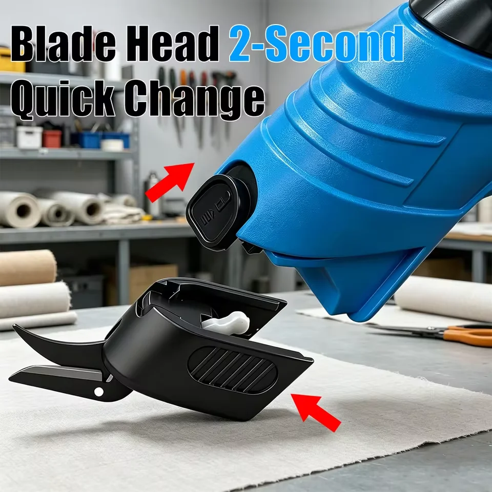 Cordless Electric Scissors Handheld Cutting Machines For Cutting Fabrics Carpets Soft Leather Type-C USB Charging
