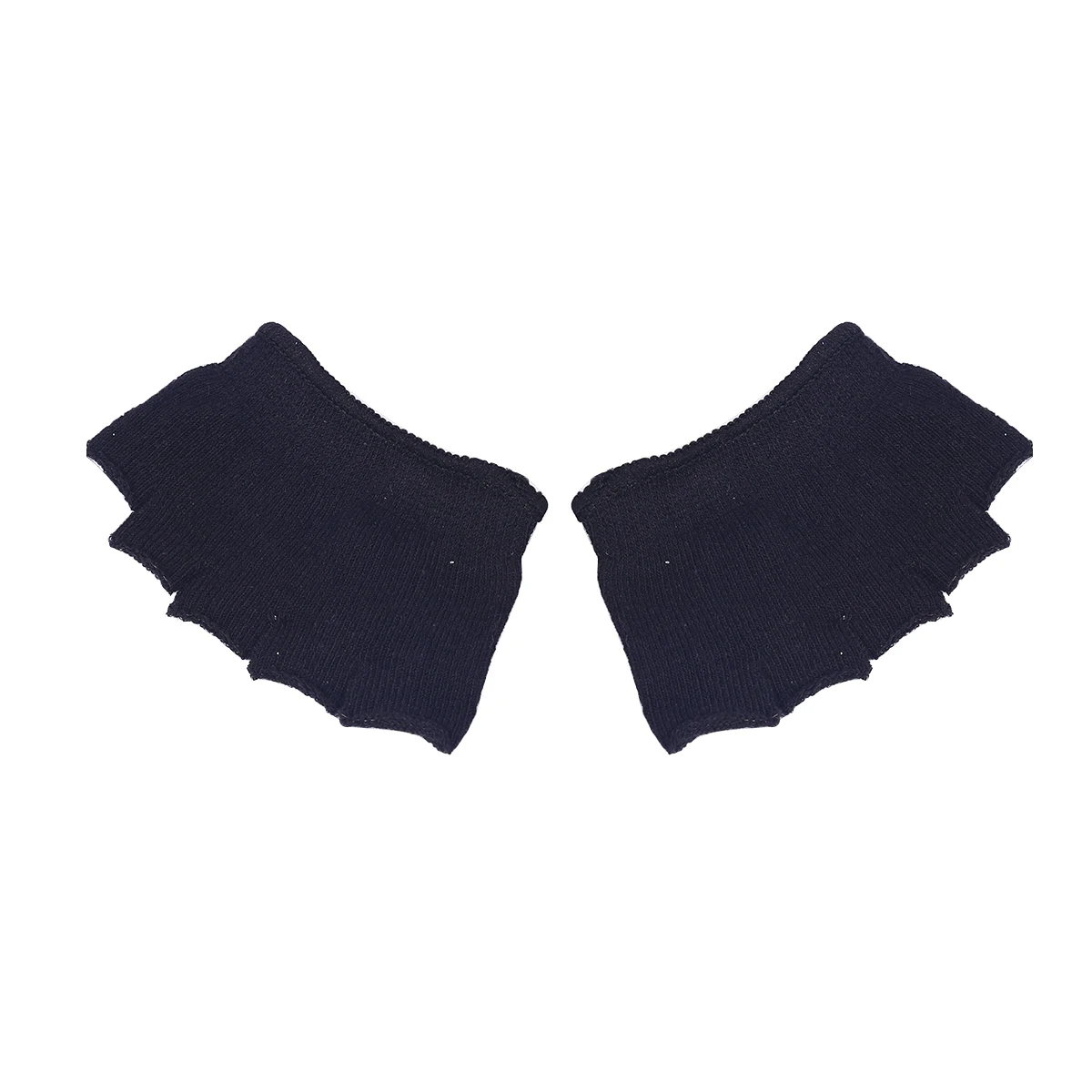 

4pcs Peep Toe Socks Women'S 5 Toe Cotton Socks Half Sweat Absorption Breathable Yoga Fitness Sport Black