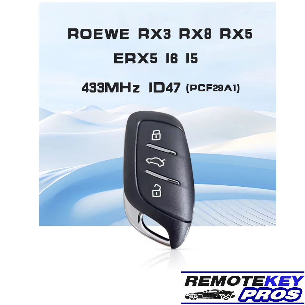 

Чип DIYKEY 433 МГц ID47 PCF29A1 для ROEWE RX3 RX8 RX5 ERX5 I6 I5 2015-2019, умный дистанционный ключ, 3-кнопочный брелок без ключа