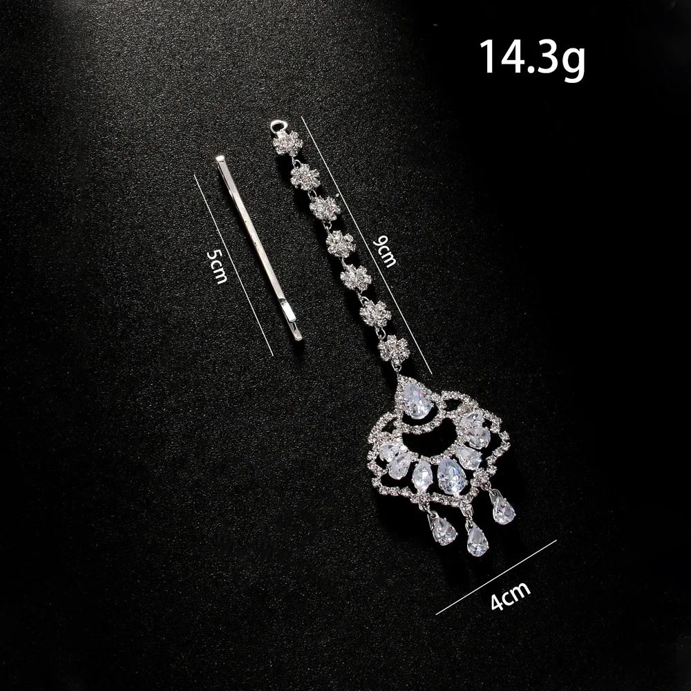 Exotic Gift Zirconia Maang Tikka Hairpin Indian Women Forehead Jewelry Gorgeous Boho Statement Headdress Accessories Festival