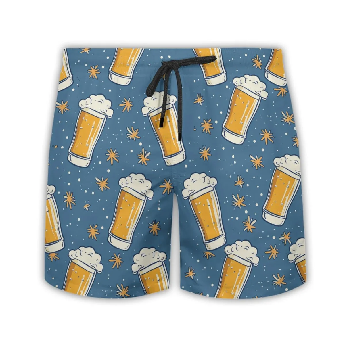 Cold Beer Party Graphic Shorts Pants Casual Men Graphic Beach Shorts Summer Surf Swim Trunks Hawaii Vacation Swimsuit Ice Shorts