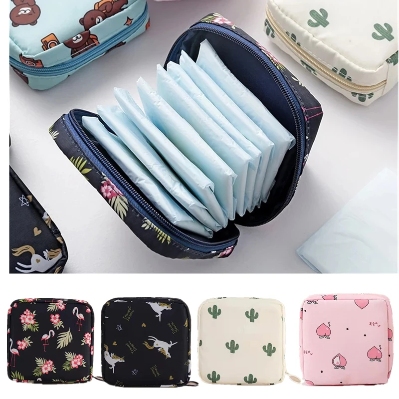 

Sanitary Napkin Storage Bag Women Tampon Bags Credit Card Holder Pouch Napkin Towel Cosmetics Cotton Coin Purse Organizer