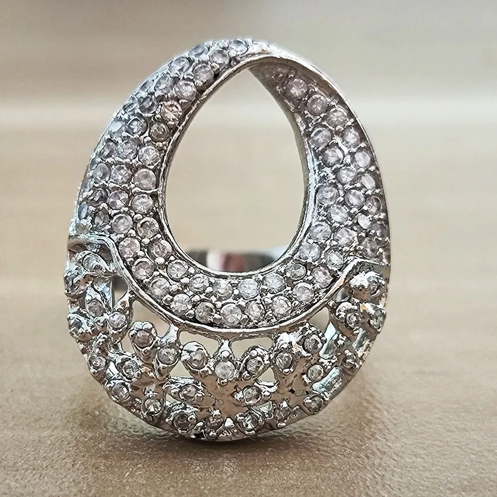 Size 8 Limited edition! Luxury Jewelry Micro Pave full Bling Cubic zircon Fantastic Luxury Ring For Party image 4